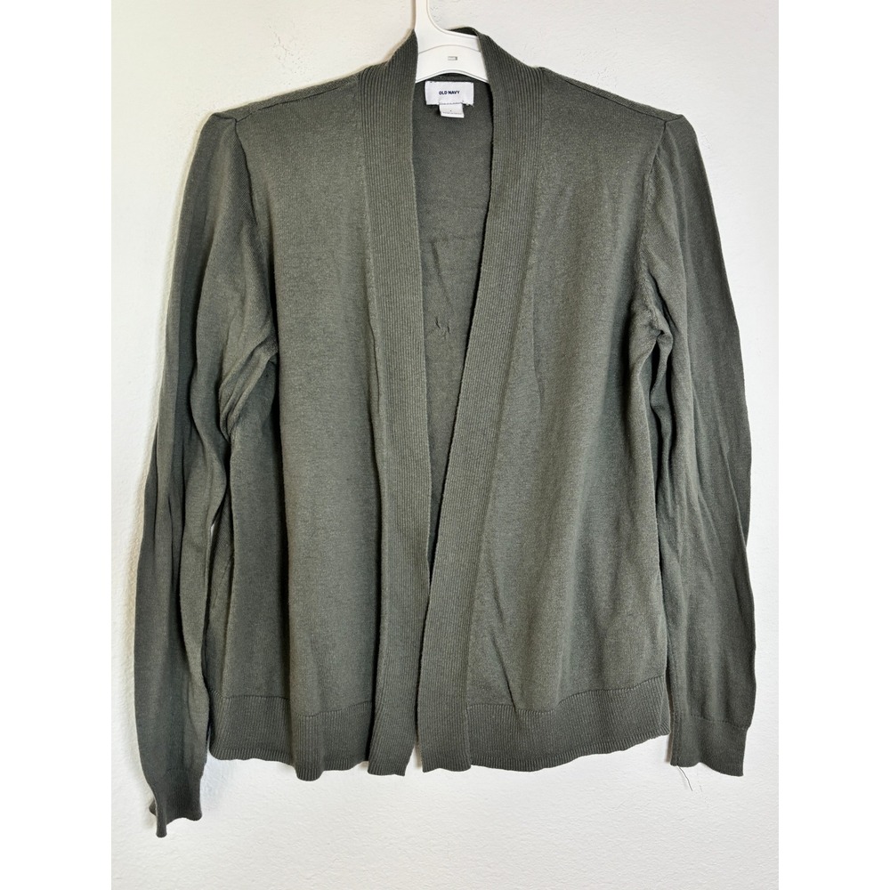 Old Navy Womens Large Olive Green Open Front Cardigan Ribbed Shawl Sweater